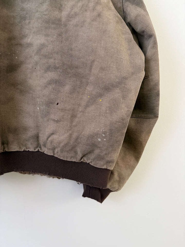 BECK DESTROYED HOODED BOMBER IN BRUSHED COTTON