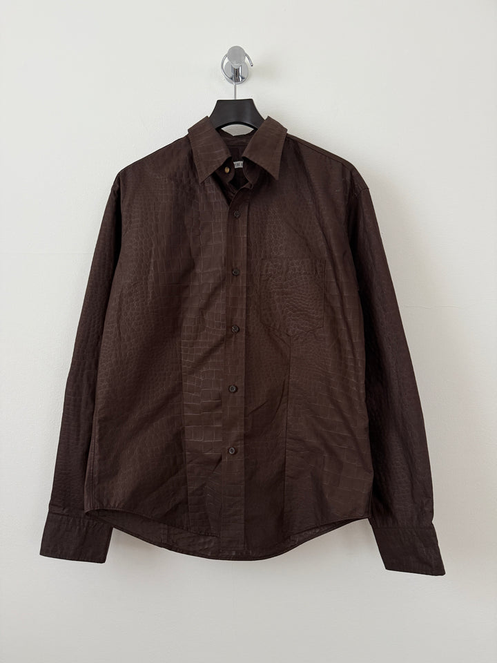 Yoshiyuki Konishi Brown Textured Button Up Shirt