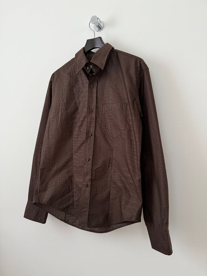 Yoshiyuki Konishi Brown Textured Button Up Shirt