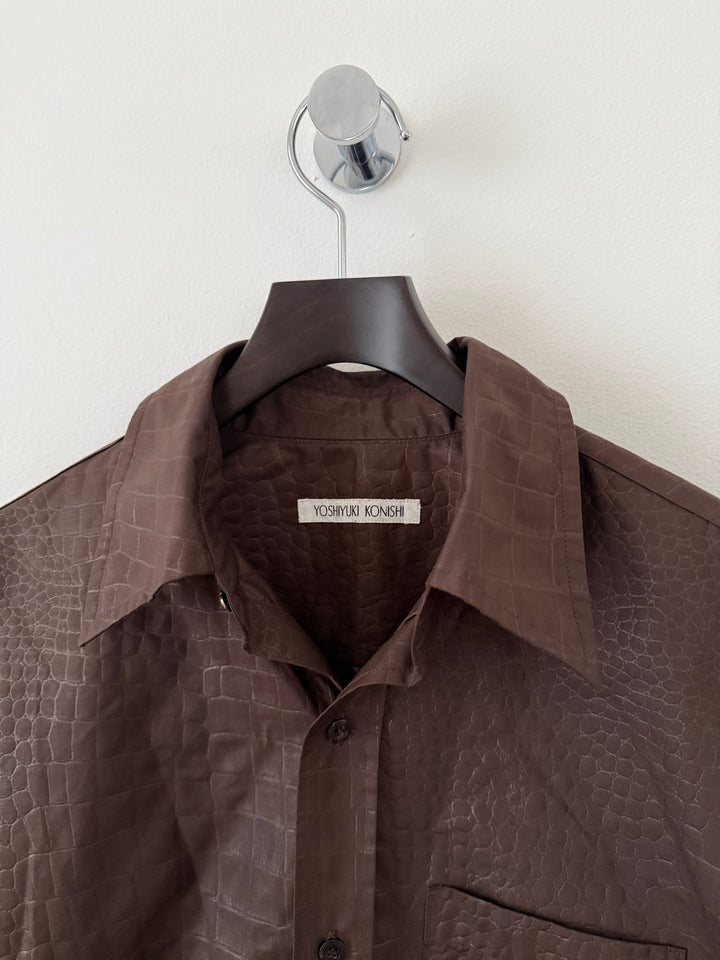 Yoshiyuki Konishi Brown Textured Button Up Shirt