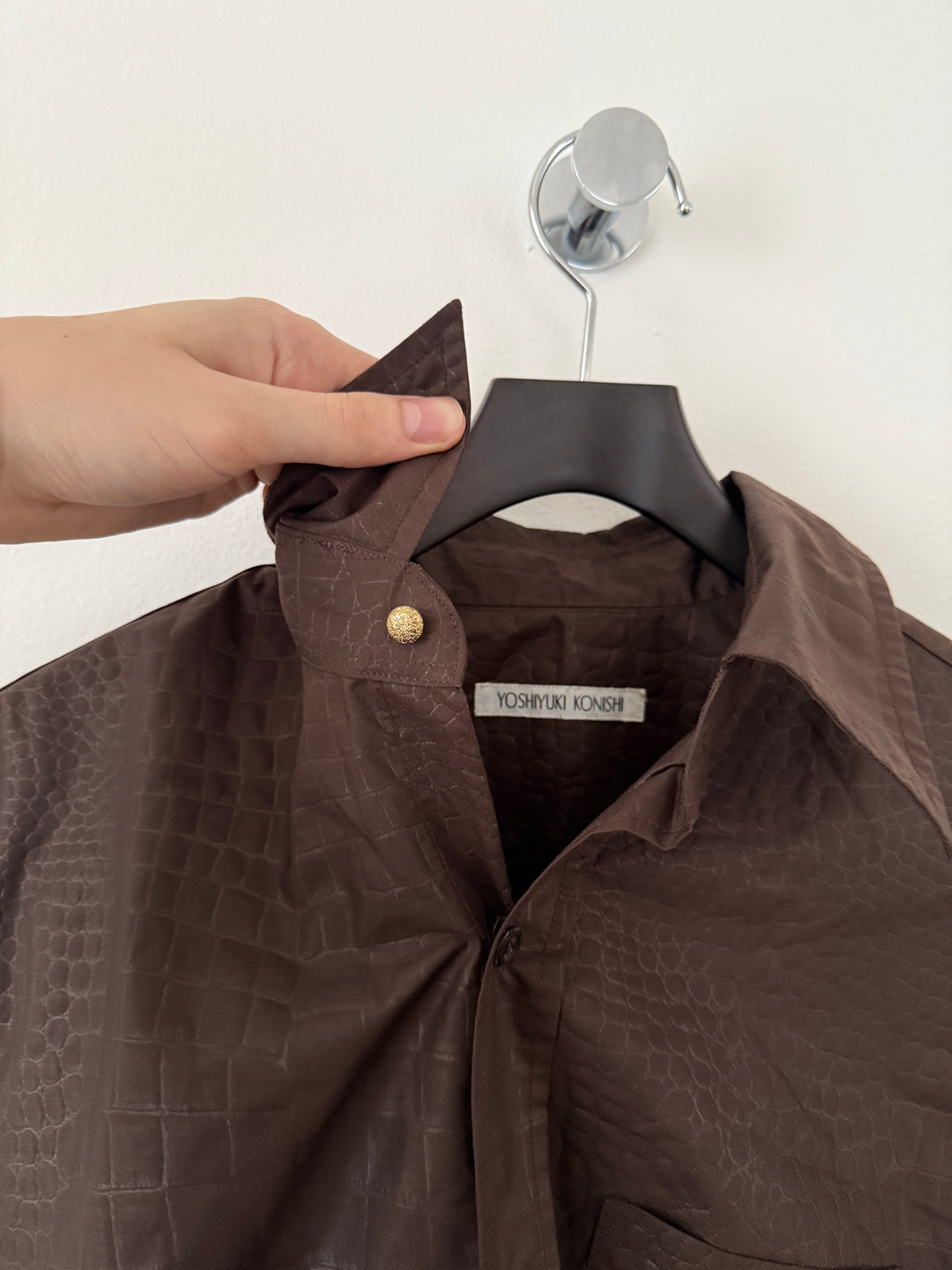 Yoshiyuki Konishi Brown Textured Button Up Shirt