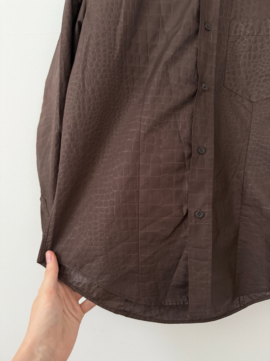 Yoshiyuki Konishi Brown Textured Button Up Shirt