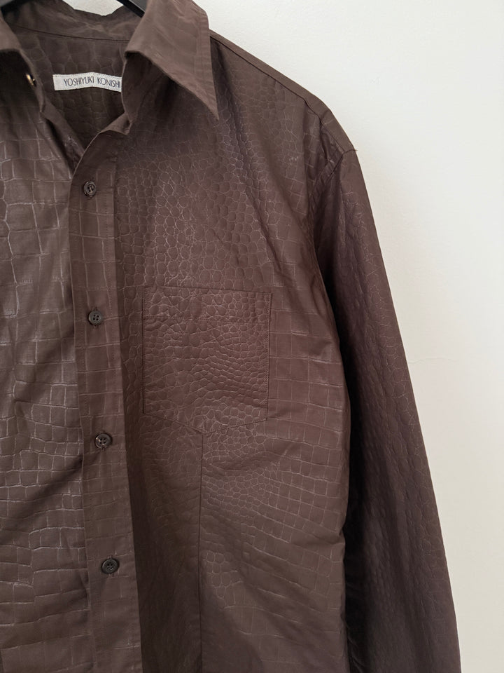 Yoshiyuki Konishi Brown Textured Button Up Shirt