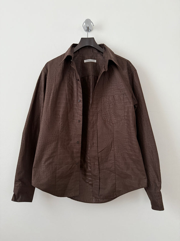 Yoshiyuki Konishi Brown Textured Button Up Shirt