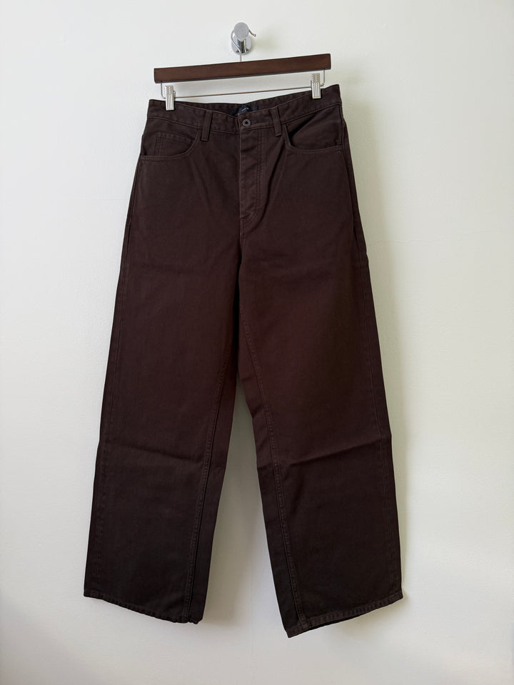 Steve Garment Dyed Jeans in Brown Bushed Cotton