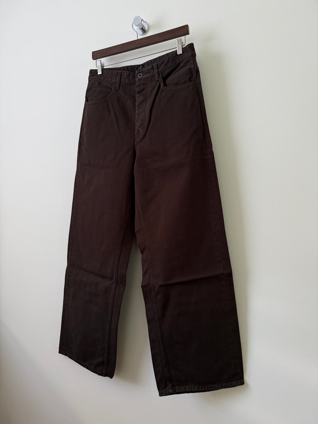 Steve Garment Dyed Jeans in Brown Bushed Cotton