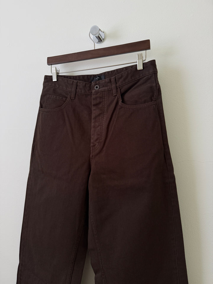 Steve Garment Dyed Jeans in Brown Bushed Cotton