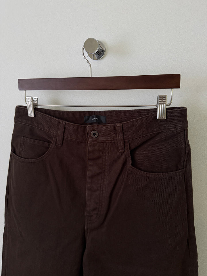 Steve Garment Dyed Jeans in Brown Bushed Cotton