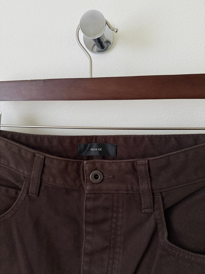Steve Garment Dyed Jeans in Brown Bushed Cotton