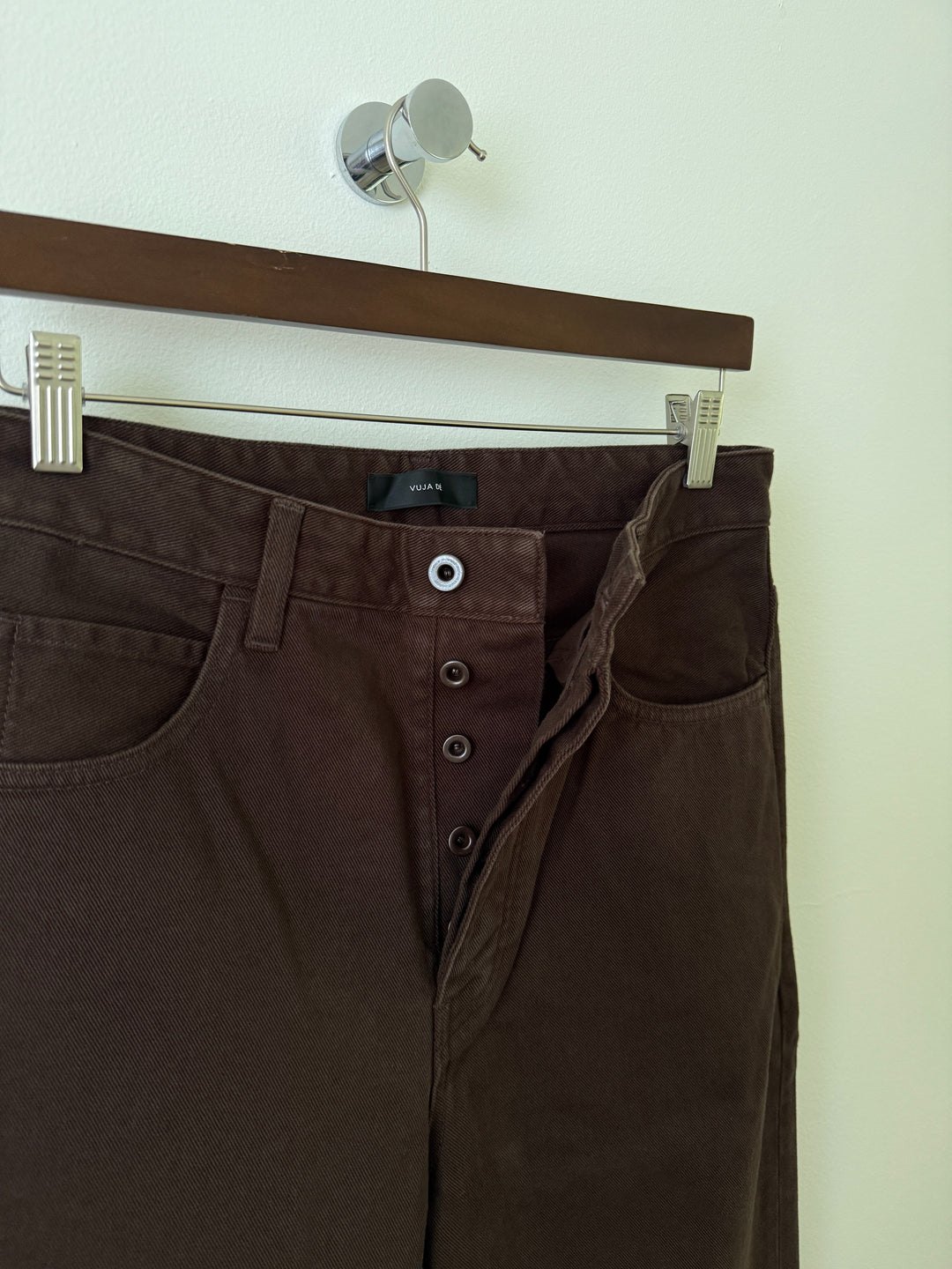 Steve Garment Dyed Jeans in Brown Bushed Cotton