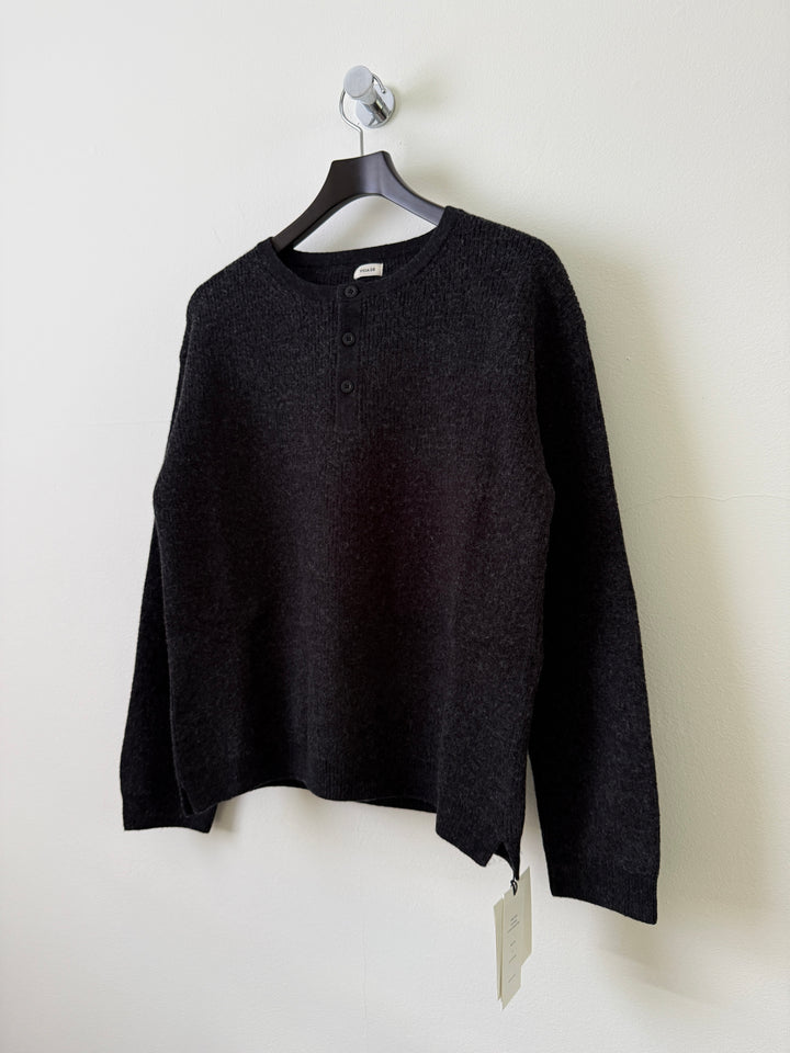 Midas Henley Knit Sweater in Suvin Cotton & Wool