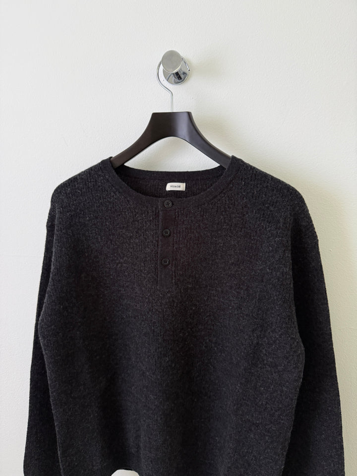 Midas Henley Knit Sweater in Suvin Cotton & Wool