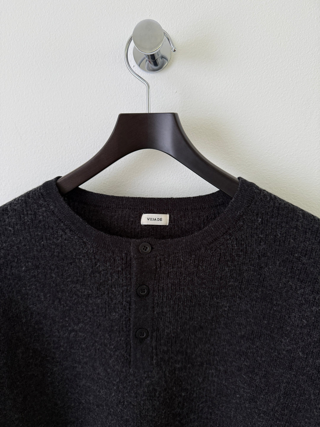 Midas Henley Knit Sweater in Suvin Cotton & Wool