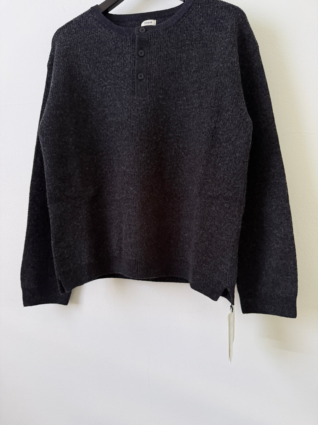 Midas Henley Knit Sweater in Suvin Cotton & Wool