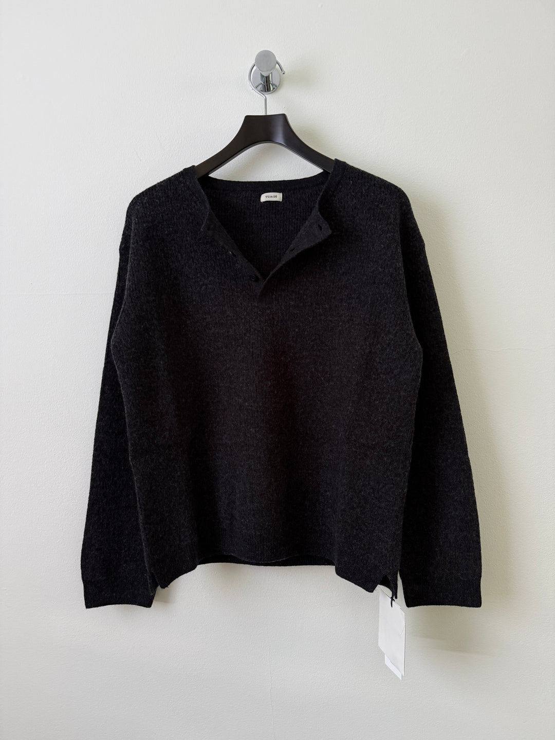 Midas Henley Knit Sweater in Suvin Cotton & Wool