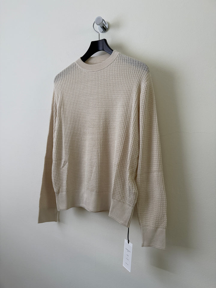 Hugh Waffle Knit Sweater in Silk
