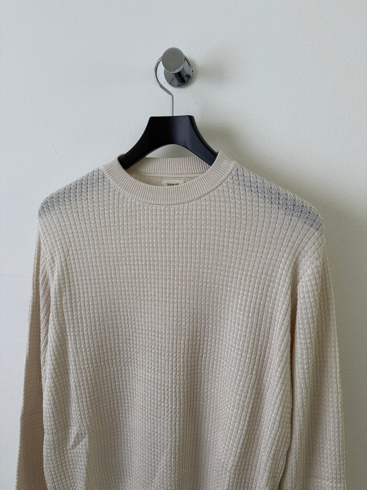 Hugh Waffle Knit Sweater in Silk