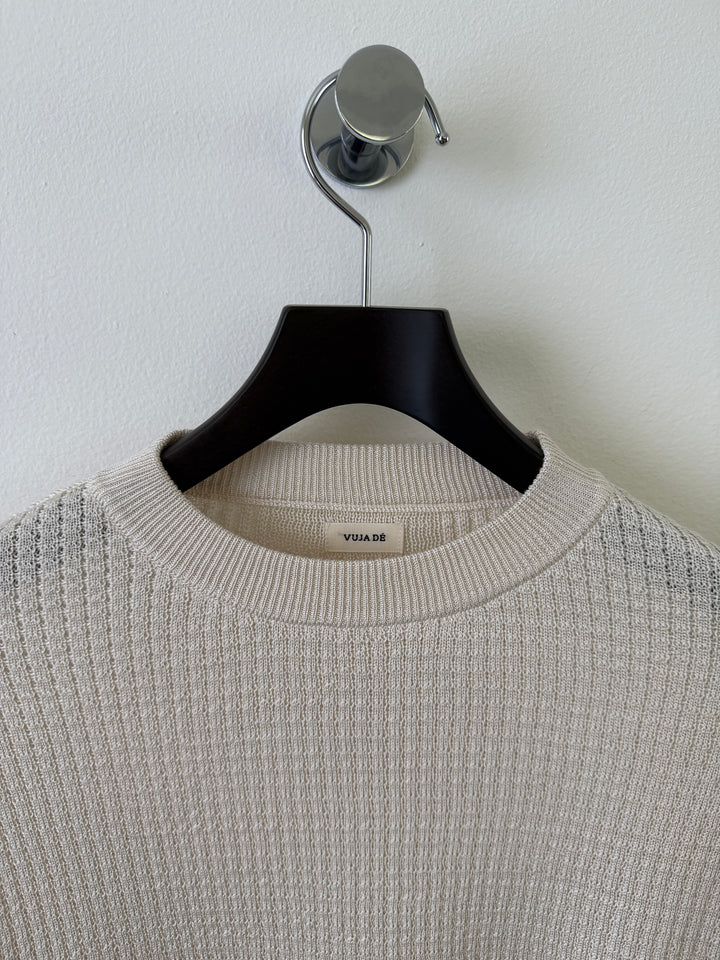 Hugh Waffle Knit Sweater in Silk