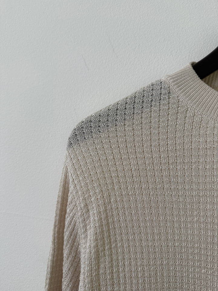 Hugh Waffle Knit Sweater in Silk