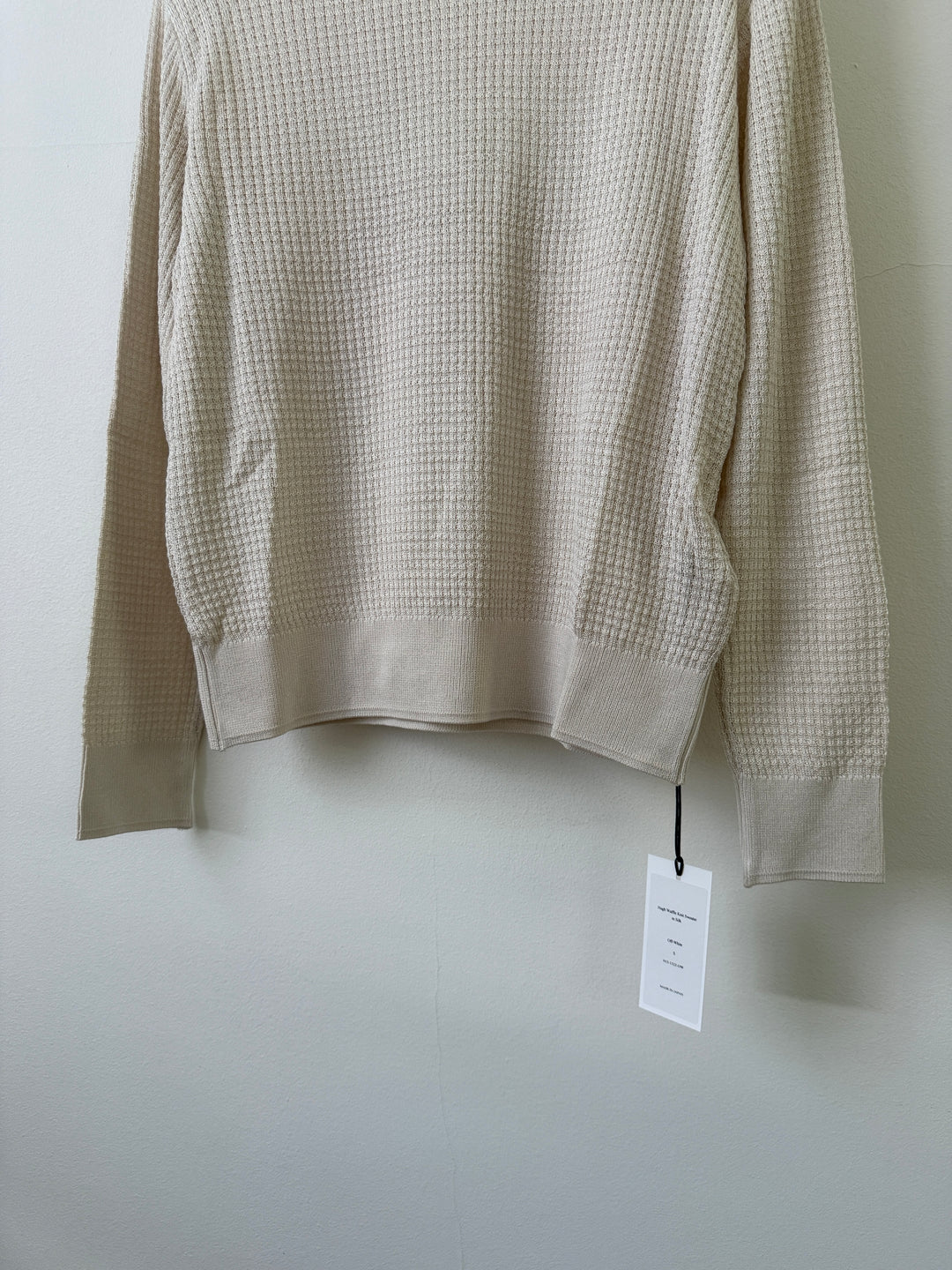 Hugh Waffle Knit Sweater in Silk