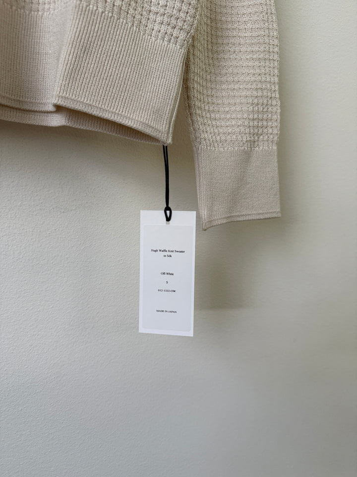 Hugh Waffle Knit Sweater in Silk