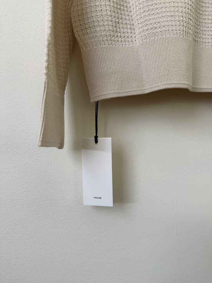 Hugh Waffle Knit Sweater in Silk