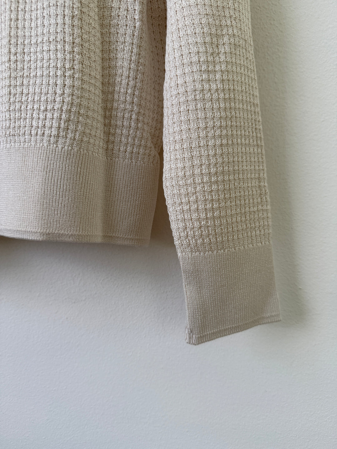 Hugh Waffle Knit Sweater in Silk