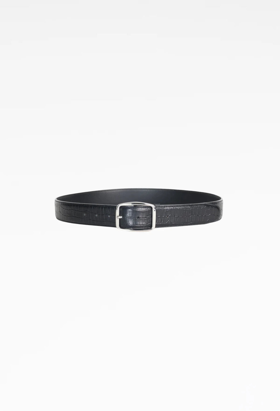 Embossed Croc Leather Belt