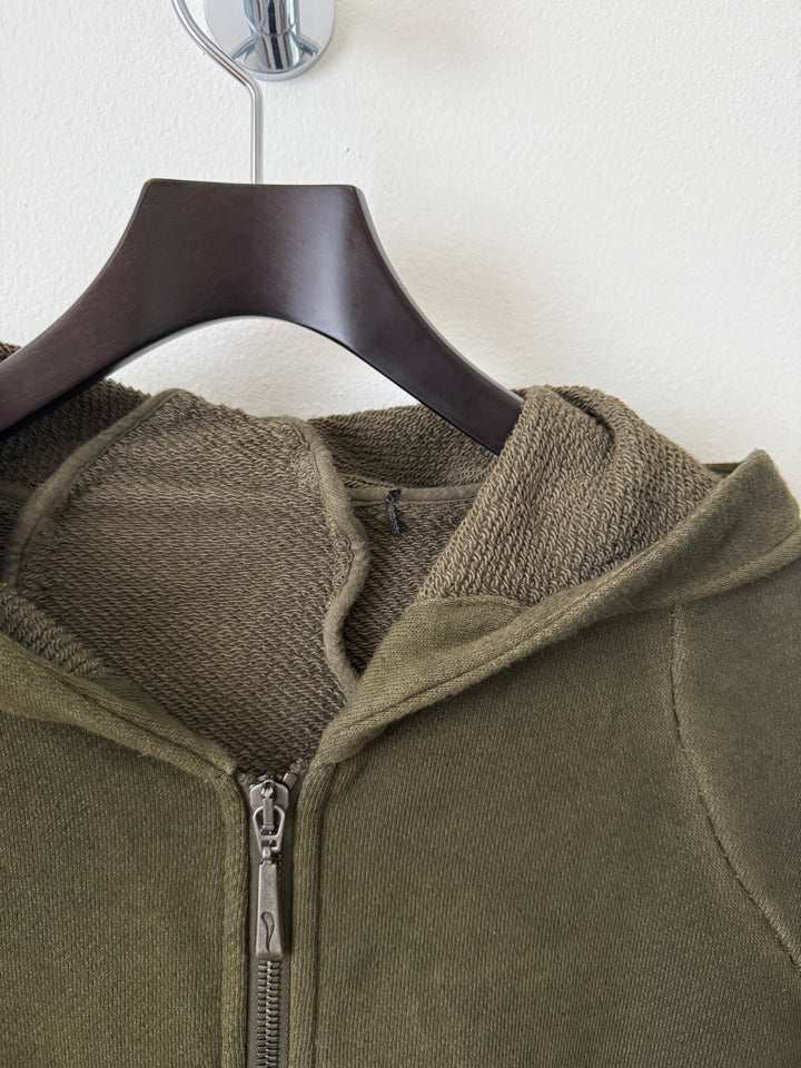 Olive Zip Up Hoodie