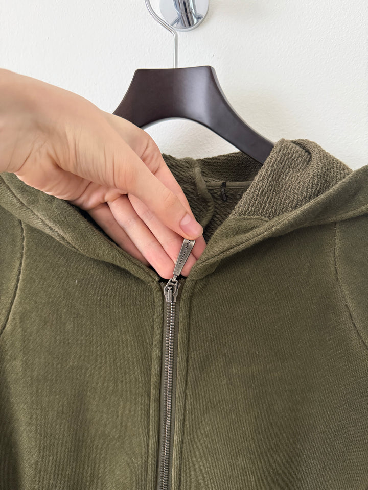 Olive Zip Up Hoodie