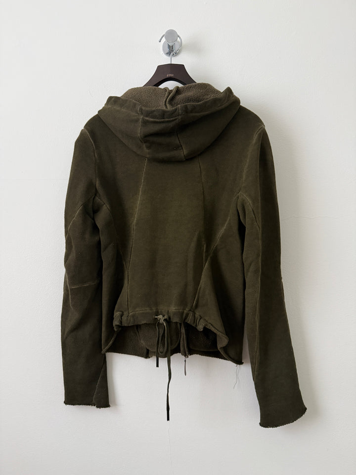 Olive Zip Up Hoodie