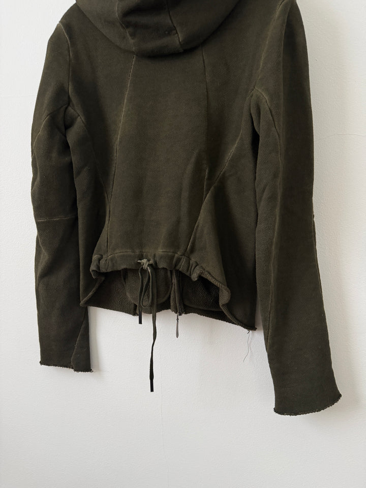 Olive Zip Up Hoodie