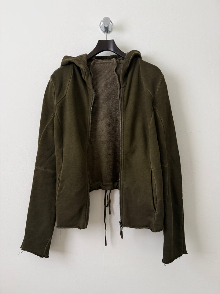 Olive Zip Up Hoodie