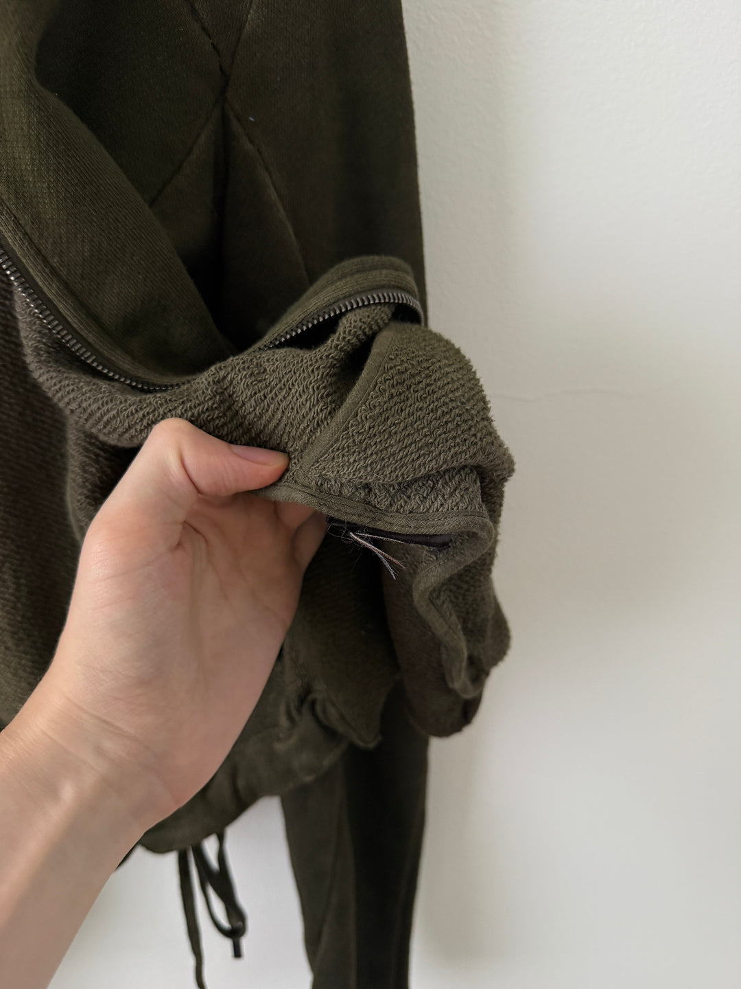Olive Zip Up Hoodie