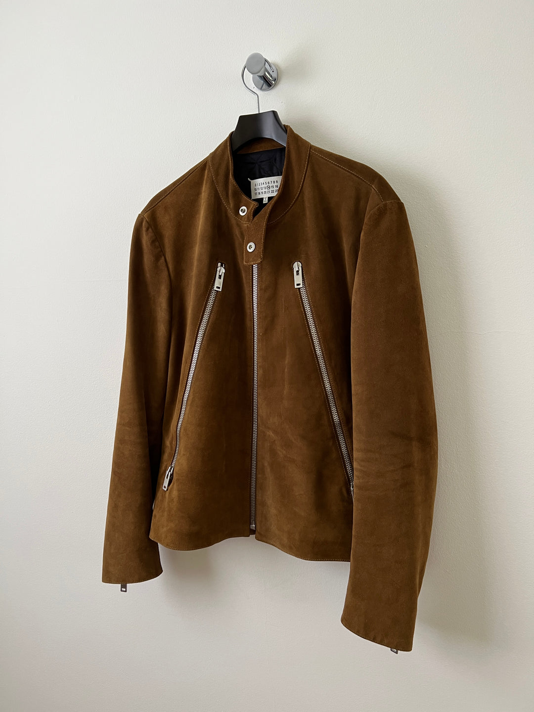 Brown 5 Zip Suede Moto Leather Jacket