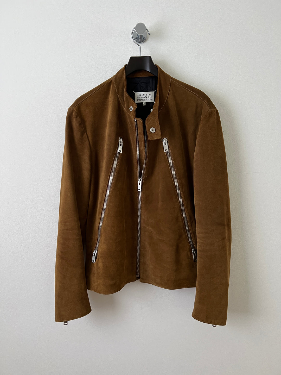 Brown 5 Zip Suede Moto Leather Jacket