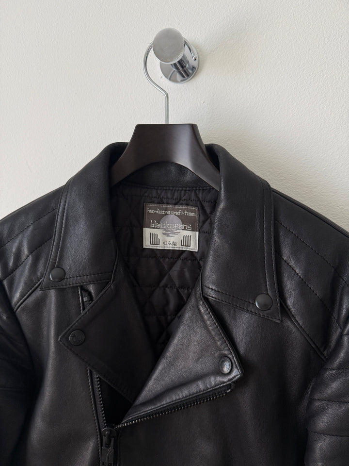 Padded Sheepskin Leather Double Rider Moto Jacket