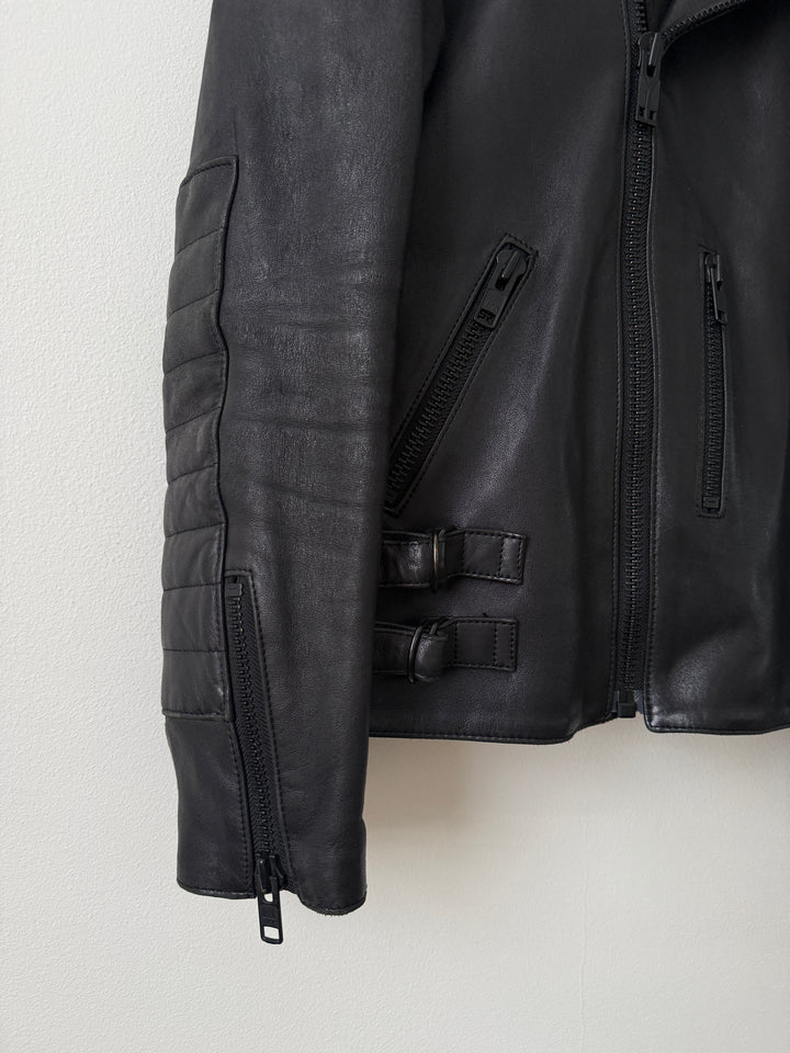 Padded Sheepskin Leather Double Rider Moto Jacket