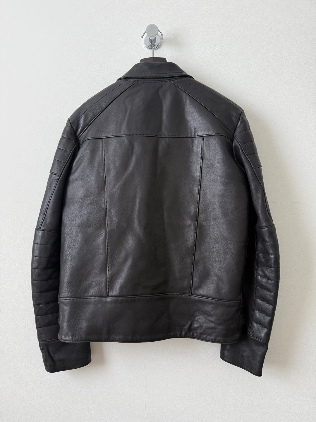 Padded Sheepskin Leather Double Rider Moto Jacket