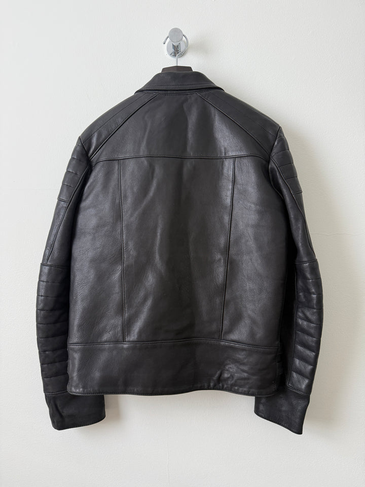 Padded Sheepskin Leather Double Rider Moto Jacket