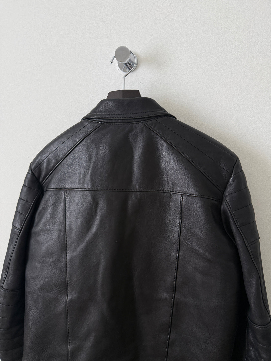 Padded Sheepskin Leather Double Rider Moto Jacket