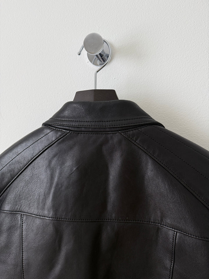 Padded Sheepskin Leather Double Rider Moto Jacket
