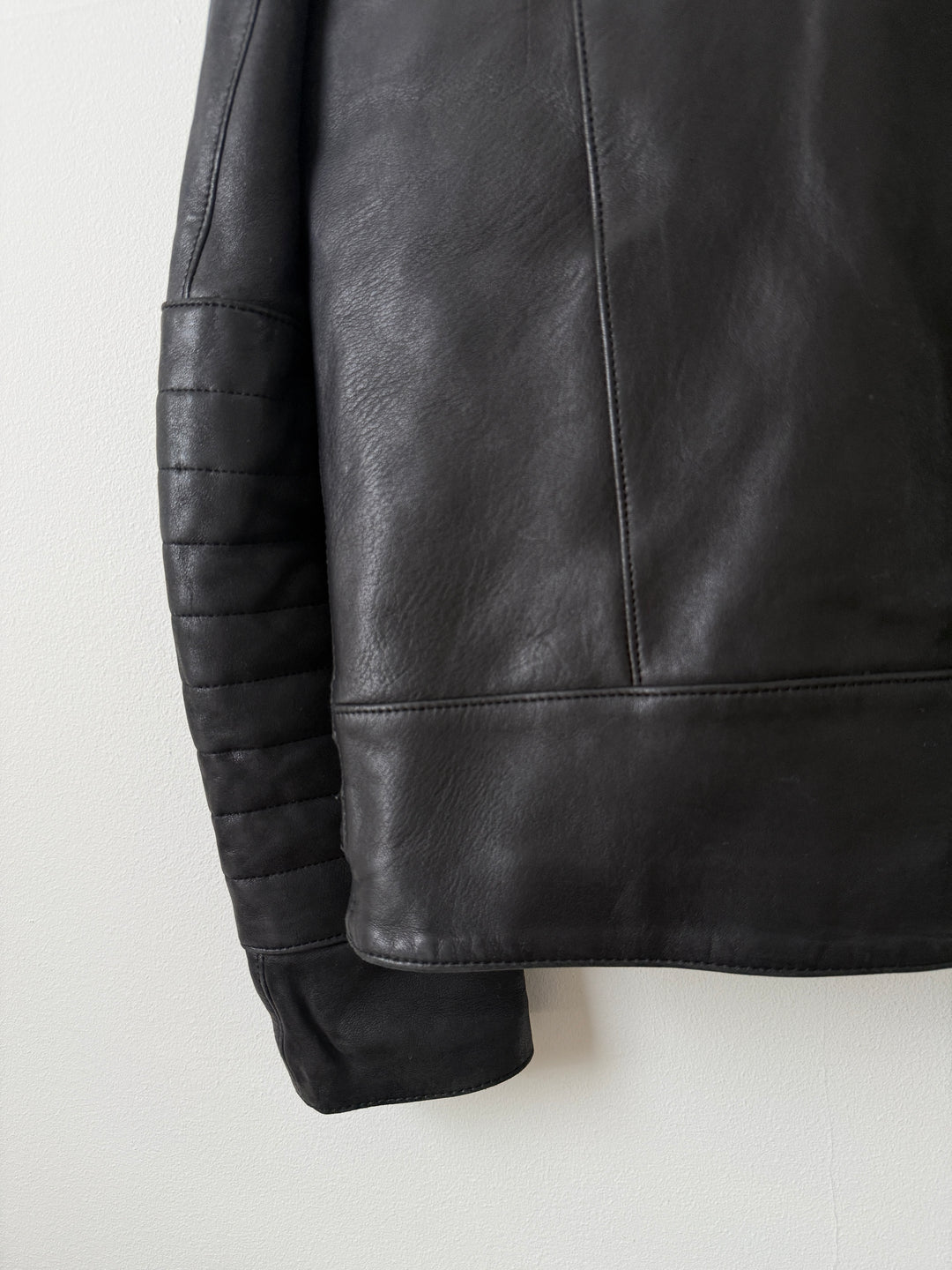 Padded Sheepskin Leather Double Rider Moto Jacket