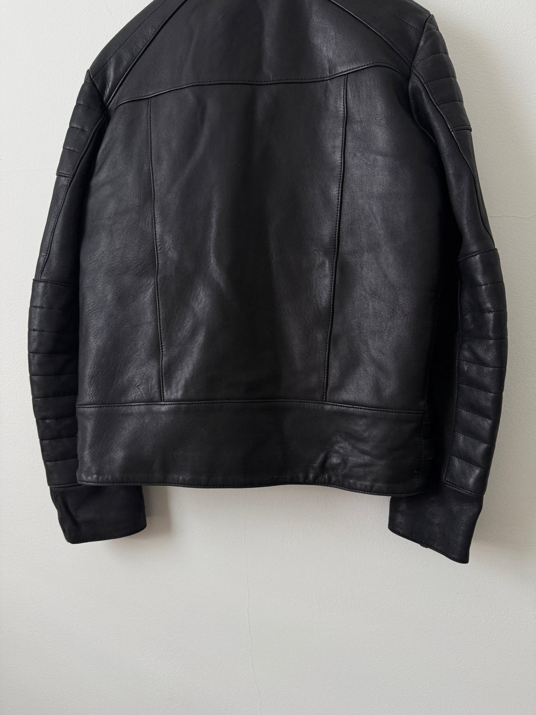 Padded Sheepskin Leather Double Rider Moto Jacket