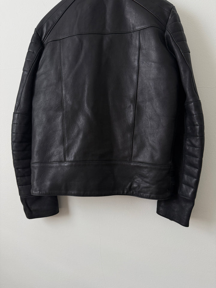 Padded Sheepskin Leather Double Rider Moto Jacket