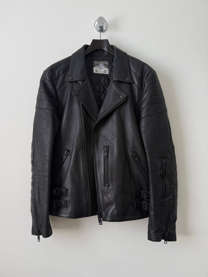 Padded Sheepskin Leather Double Rider Moto Jacket