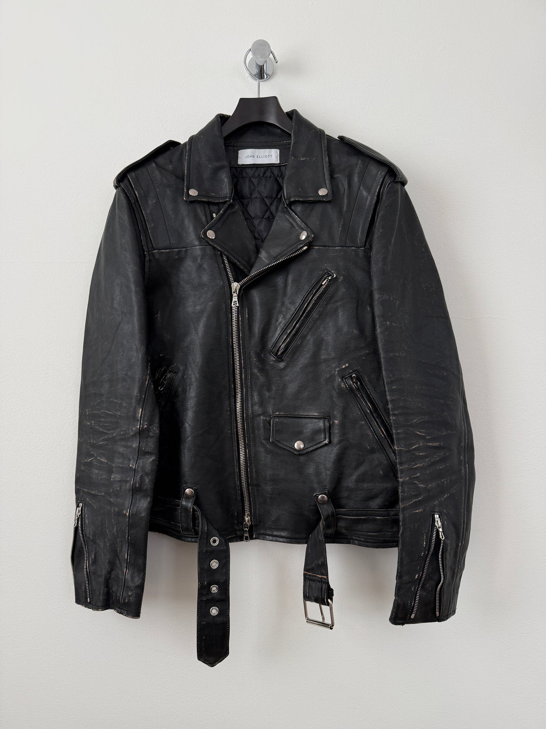 Yuji Rider Distressed Leather Moto Jacket