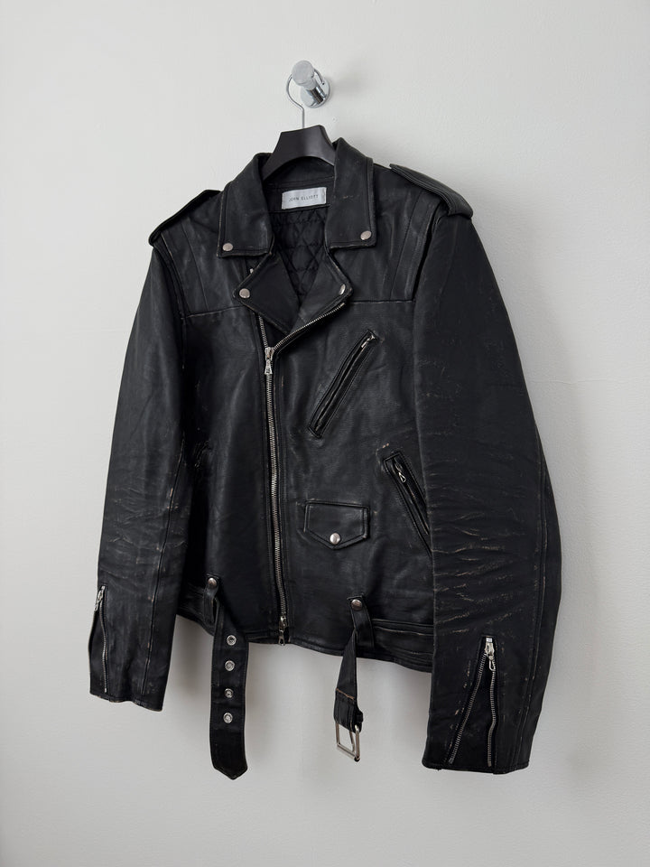 Yuji Rider Distressed Leather Moto Jacket