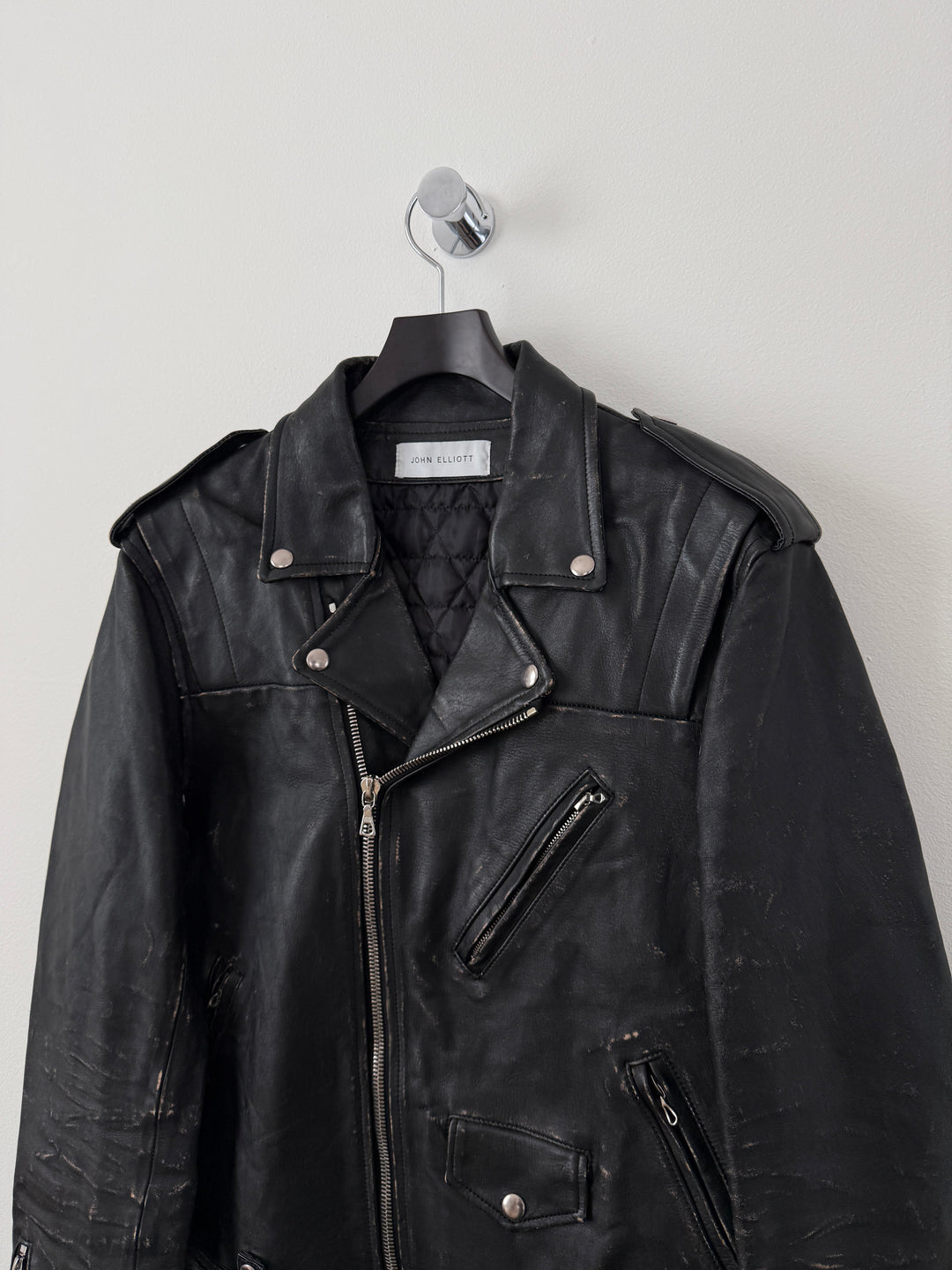 Yuji Rider Distressed Leather Moto Jacket