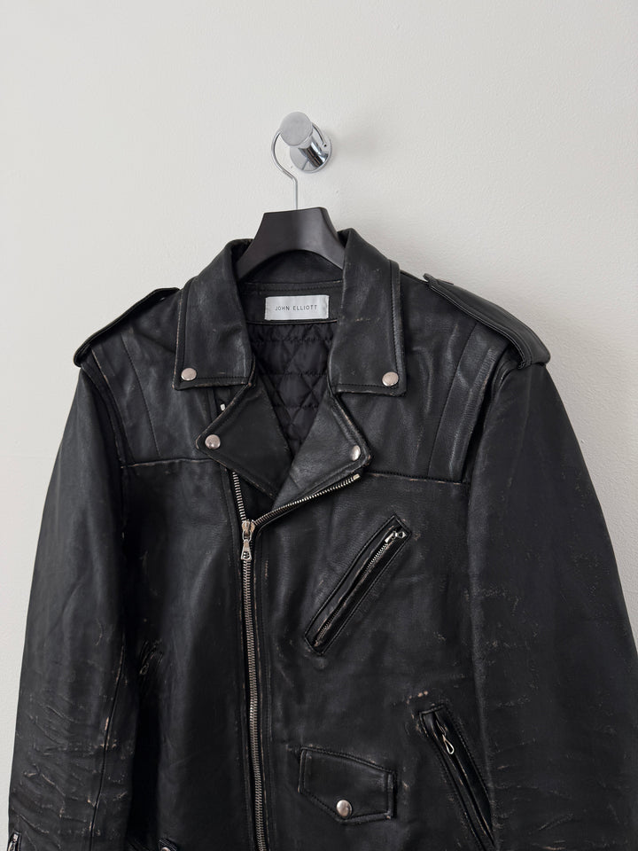 Yuji Rider Distressed Leather Moto Jacket